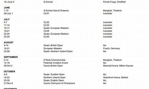 斯诺克最新赛事时间表_斯诺克最新赛事时间表2023